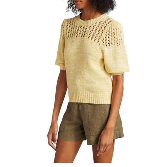 Joie Yellow Una Crochet Sweater - Picture 1 of 4
